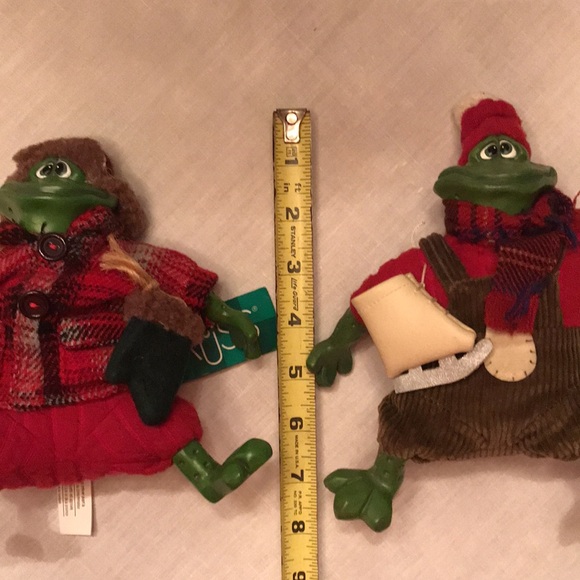 Pair Vintage Russ Christmas Frogs Toads Blade & Yukon Country Folk with Tags - Picture 15 of 16